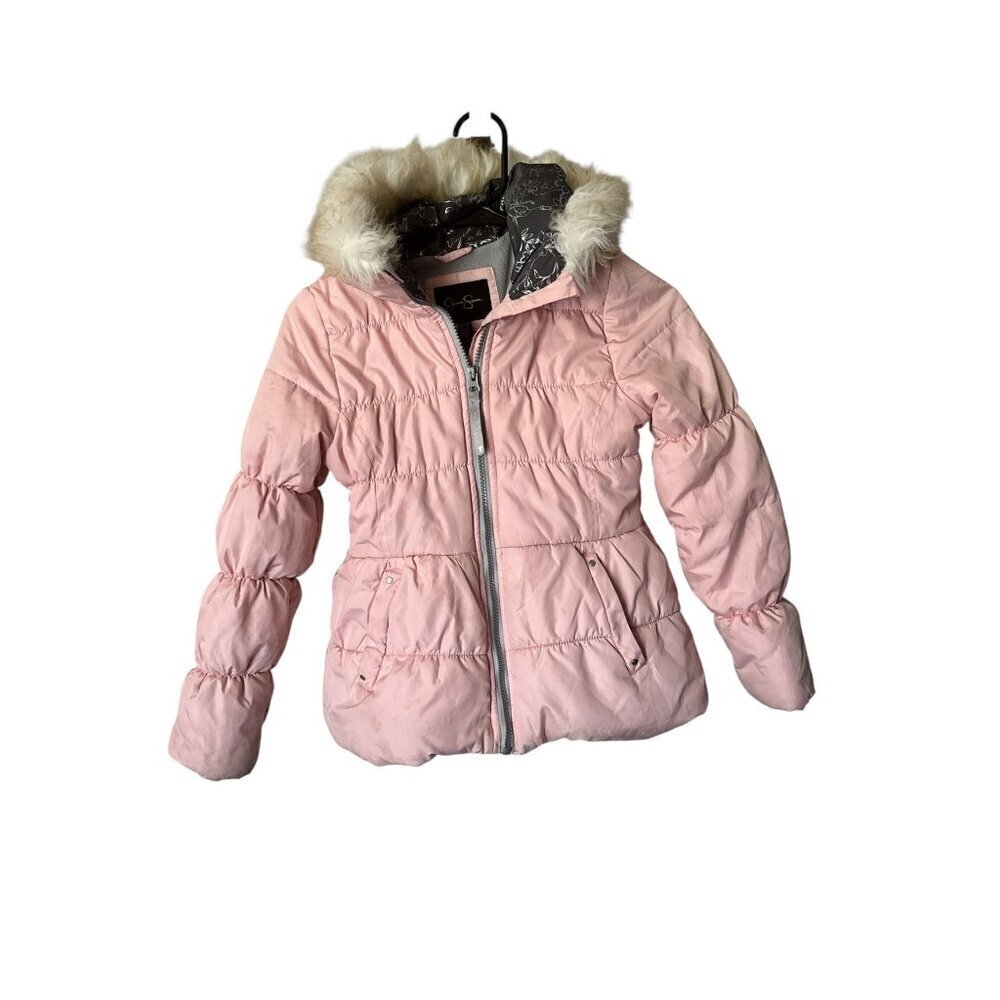 Jessica Simpson Girls Pink Coat Faux-Fur